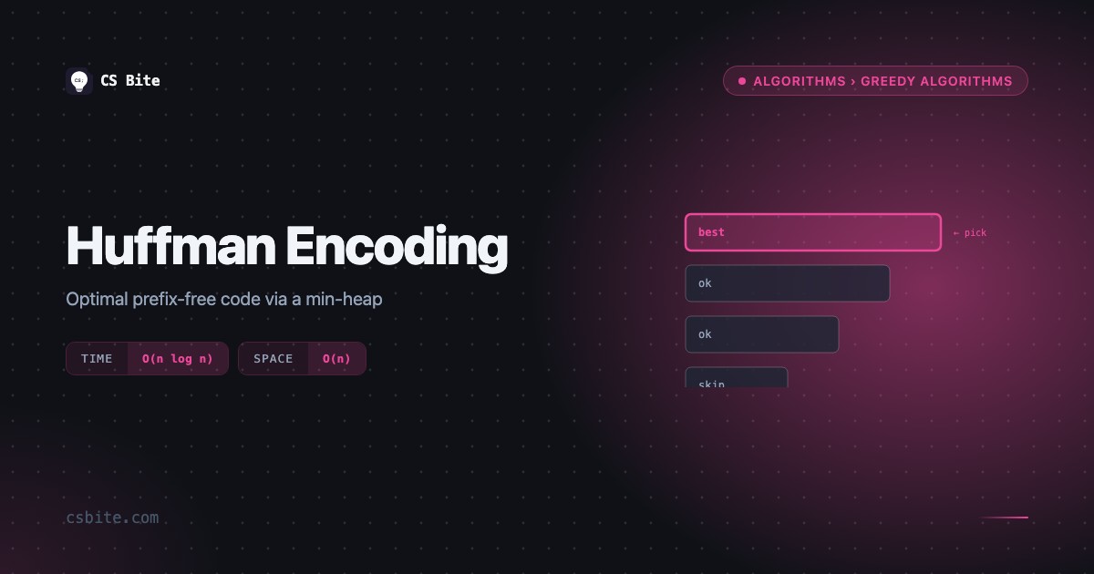 Huffman Encoding | CS Bite