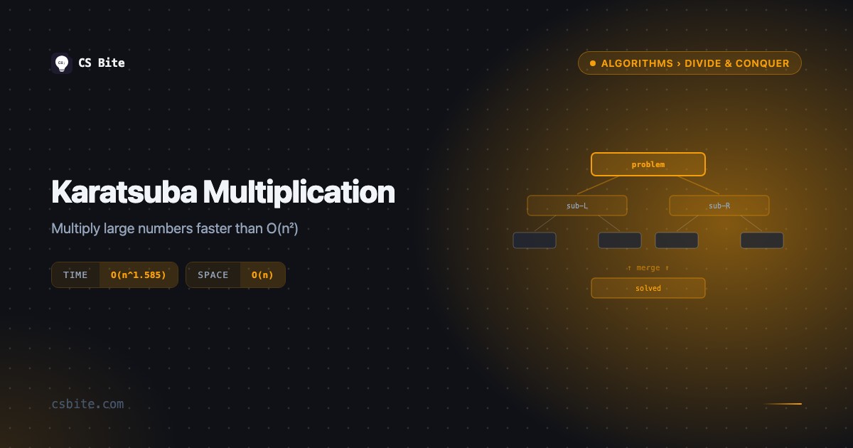 Karatsuba Multiplication | CS Bite