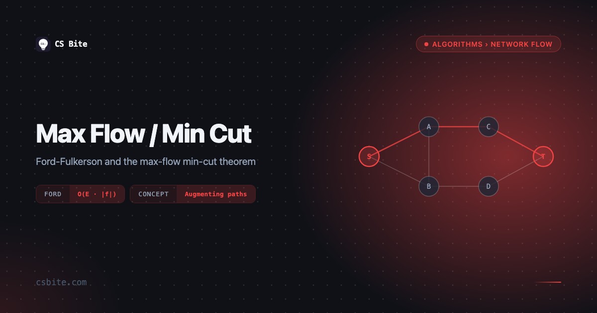 Max Flow / Min Cut | CS Bite
