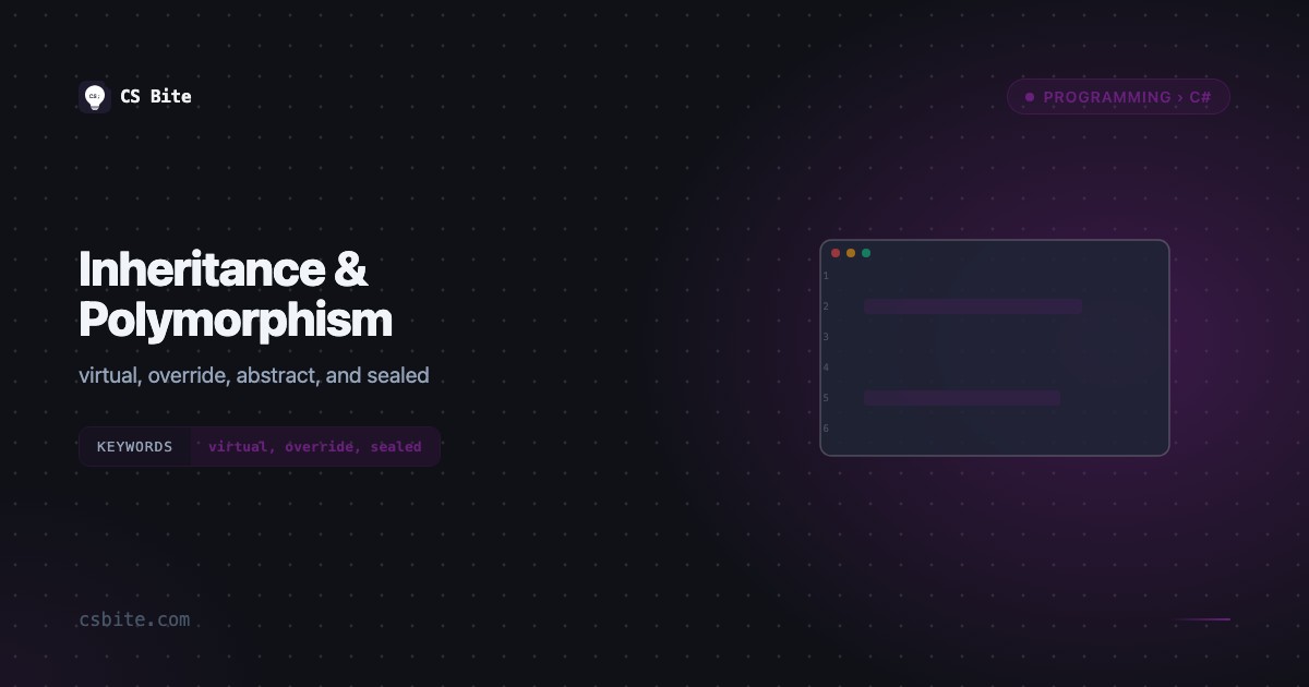 Inheritance & Polymorphism | CS Bite